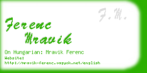 ferenc mravik business card